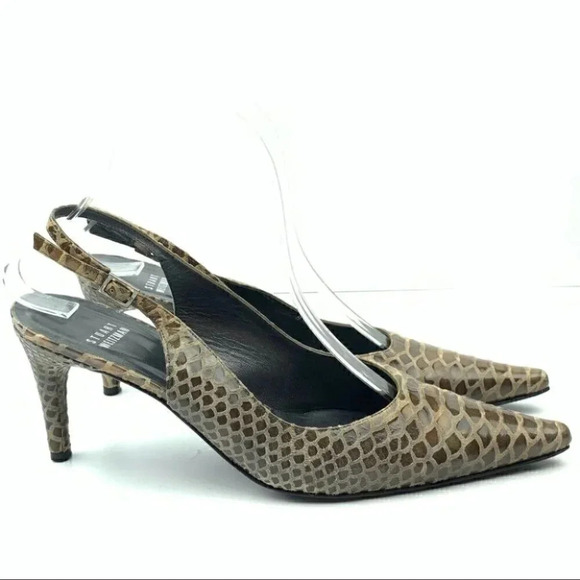 Stuart Weitzman heels 8.5 alligator print leather - Picture 2 of 12